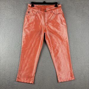 Watch LA Jeans Women’s Size 11/ 12 Pockets Orange Shiny USA Made Straight Leg